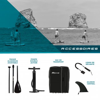 Pack Stand Up Paddle gonflable 9'0 - Havane 1 ROHE 9' 30?? 5?? (274x76x13 cm) - avec accessoires