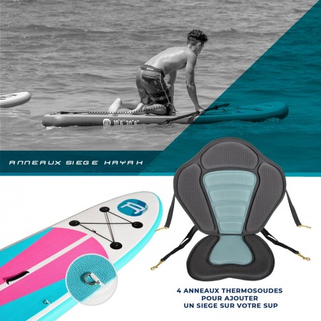 Pack Stand Up Paddle Gonflable 9'9 - INDIANA PINK ROHE 9'9" 30'' 4'' (297x76x10cm) - avec accessoires